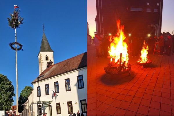 FOTO: V Martjancih postavili mlaj in obeležili praznik dela z druženjem