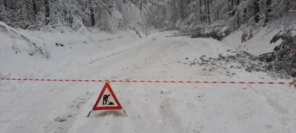 Snegolom v Pomurju: zaprti cestni odseki, na terenu 28 enot zimske službe