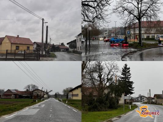 FOTO in VIDEO: Močan veter razdejal Pomurje, gasilci na več intervencijah