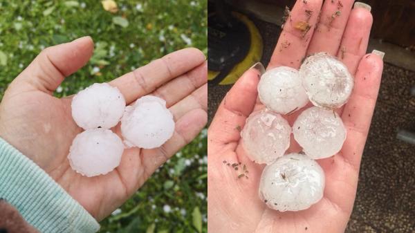 FOTO in VIDEO: Toča že klestila, ponekod naj bi bila velika kot jajce